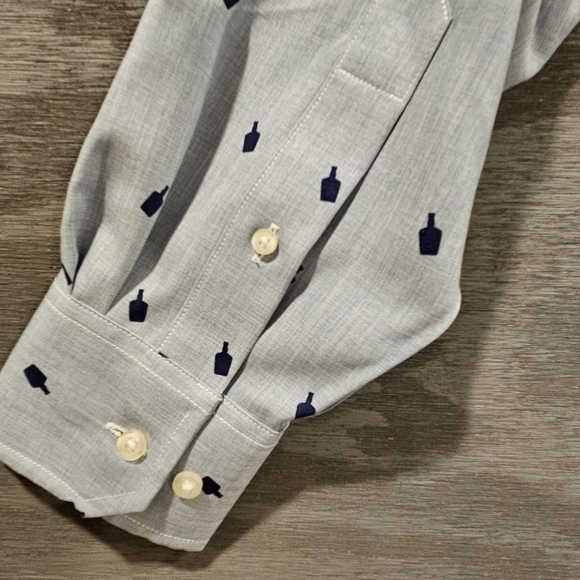 Southern Tide SZ M Nautical Bottles Dock Sport Shirt Blue Button Up Long Sleeve - Picture 4 of 11